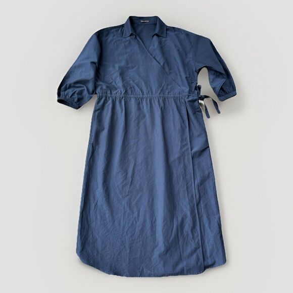 J. McLaughlin Elayne Deep Navy Silk Blend Midi Dress Size L - Picture 1 of 8